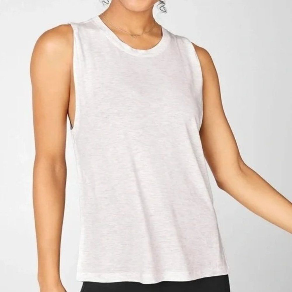 Fabletics Loveday Muscle Tank Top Heather Gray Small